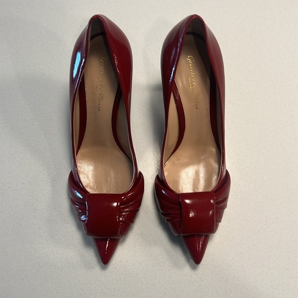 GIANVITO ROSSI 95 gathered glossed-leather pumps - Picture 3 of 14